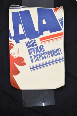 Lot 322 - Group of seven late 1980s Soviet Russian propaganda posters