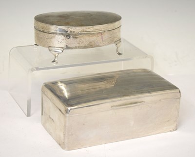 Lot 182 - George V silver tabletop box, and a George VI oval silver dressing table box