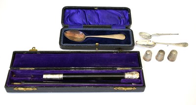 Lot 209 - Cased silver topped conductor's baton