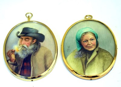 Lot 651 - William Bennett - Pair of oval portrait miniatures painted on ivory