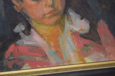 Lot 372 - Robert Organ (1933-2023) - Oil on board - Portrait of Carole Innocent