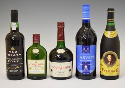 Lot 408 - Old Treaty Vintage Character Port, Couvoisier, etc.