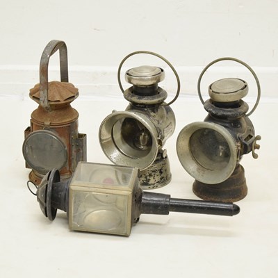 Lot 283 - Pair of Lucas No.72 King Road lamps