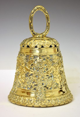 Lot 342 - Cast gilt alloy bell