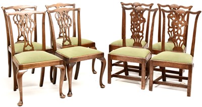 Lot 704 - Matched set of 19th century Chippendale-style mahogany dining chairs