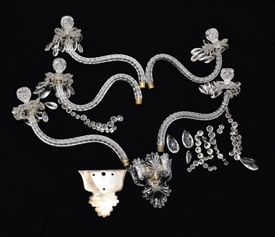 Lot 484 - F &.C. Osler cut glass and gilt metal wall applique