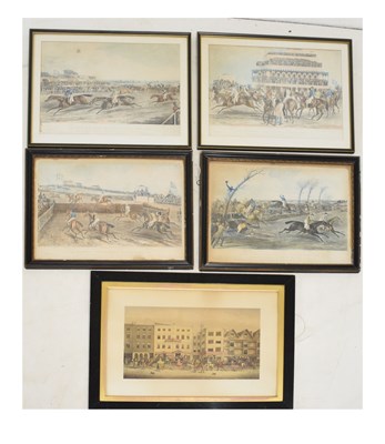 Lot 590 - Set of four early 19th century equestrian racing prints and one other