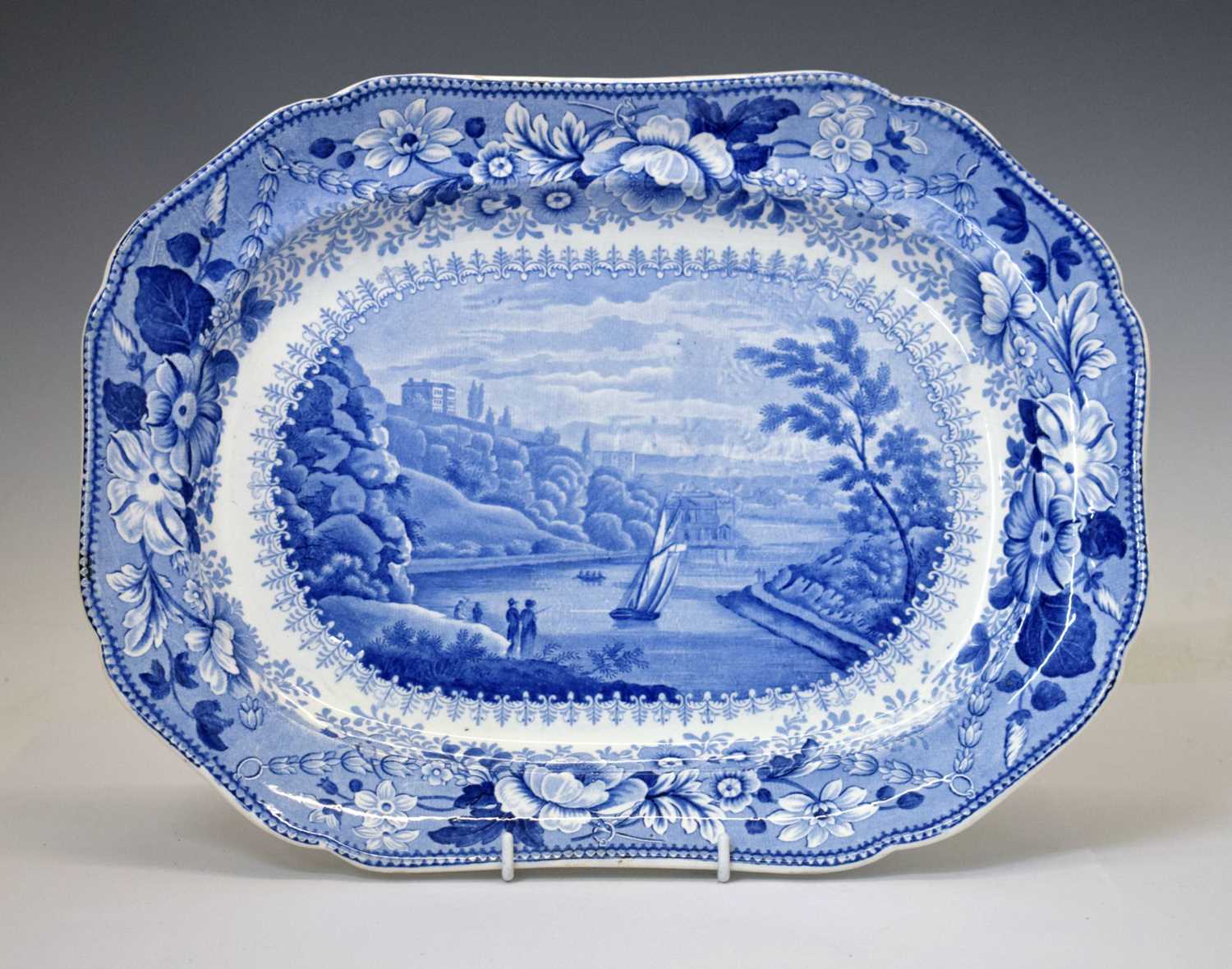 Lot 207 - Pountney & Allies blue and white Pearlware serving plate from the 'Bristol Views Series', circa 1830