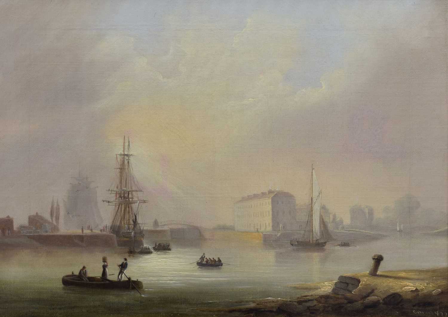 Lot 311 - Nicholas Condy (British, 1799-1857) - Oil on canvas - The entrance to Cumberland Basin