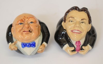 Lot 536 - Two Kevin Francis Face Pots - Churchill and Tony Blair