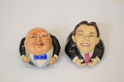 Lot 536 - Two Kevin Francis Face Pots - Churchill and Tony Blair