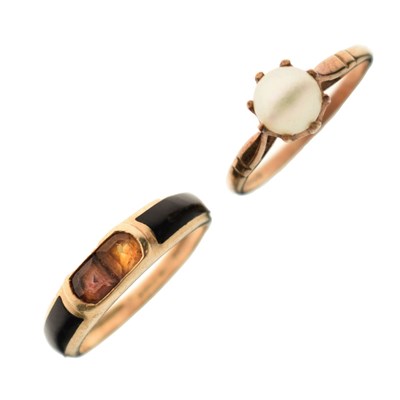 Lot 48 - Two 9ct gold gem-set rings