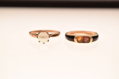 Lot 48 - Two 9ct gold gem-set rings