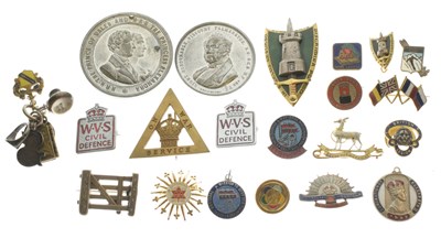 Lot 335 - Edward and Alexandra commemorative medallion and other badges