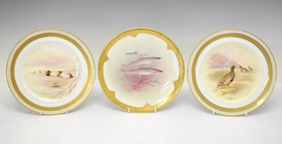 Lot 411 - Three Royal Doulton cabinet plates, signed