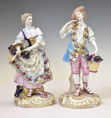 Lot 415 - Pair of early 20th century Dresden porcelain figures