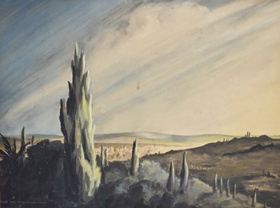 Lot Attributed to Edward Lear, (1812-1888) - Watercolour - Firenze from Villa Collina Ridente