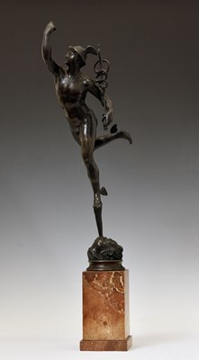 Lot 158 - After Giambologna (Italian, 1529-1608) - 19th century 'Grand Tour' bronze figure of Mercury