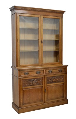 Lot 724 - Early 20th century oak bookcase, circa 1910