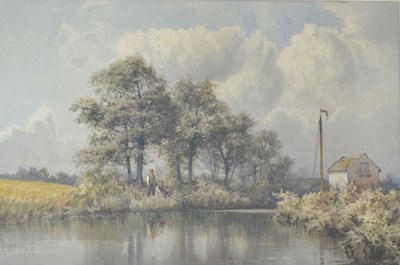 Lot 626 - Charles Harmony Harrison (1841-1902) - Watercolour - Irstead Shoals