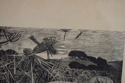 Lot 296 - George Tute RE (b.1933) - Signed limited edition wood engraving, 'Dandelion Field'