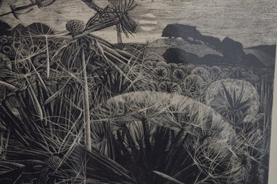 Lot 296 - George Tute RE (b.1933) - Signed limited edition wood engraving, 'Dandelion Field'