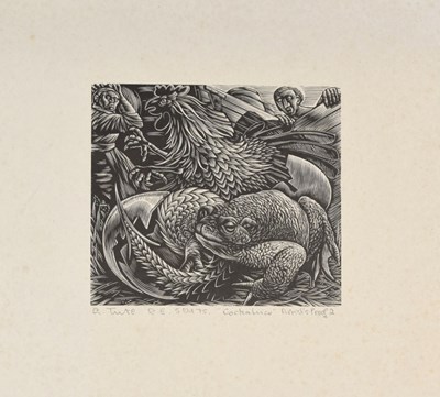 Lot 298 - George Tute, RE (b. 1933) - Wood engraving, 'Cockatrice'