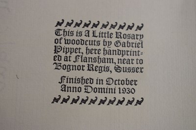 Lot 292 - Gabriel Pippet (1880-1962) - For 'A Little Rosary' (Pear Tree Press, 1930)