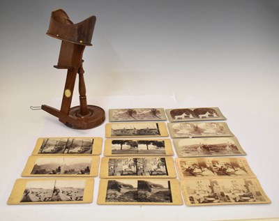 Lot 324 - Victorian Triumph Realisticscope stereoscopic viewer with approximately 100 stereoscope cards