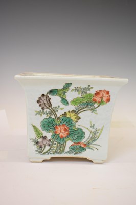 Lot 536 - Chinese Canton Famille Verte jardinière or planter and stand