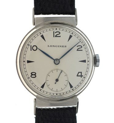 Lot Longines - Vintage gentleman's mid-size stainless steel cased wristwatch