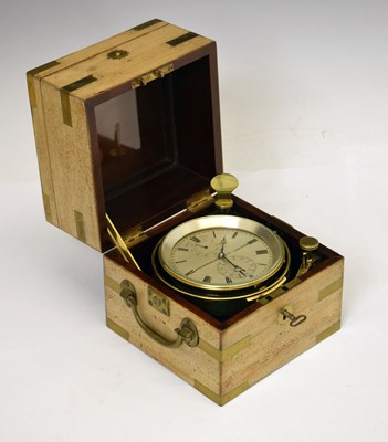 Lot 433 - Victorian mahogany cased brass-bound marine chronometer