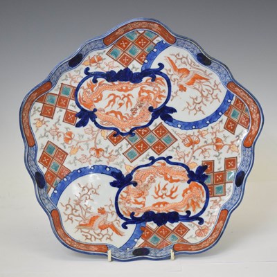 Lot 544 - Japanese Imari porcelain lobed tray