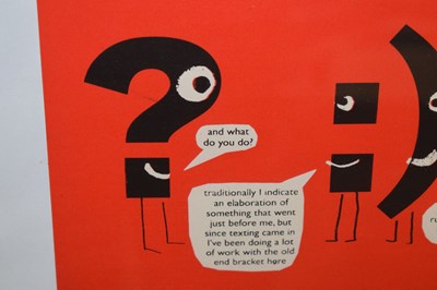 Lot 556 - Modern Toss - Limited edition screenprint - 'Punctuation Networking Event'