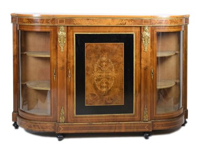 Lot 509 - Late 19th Century inlaid walnut credenza