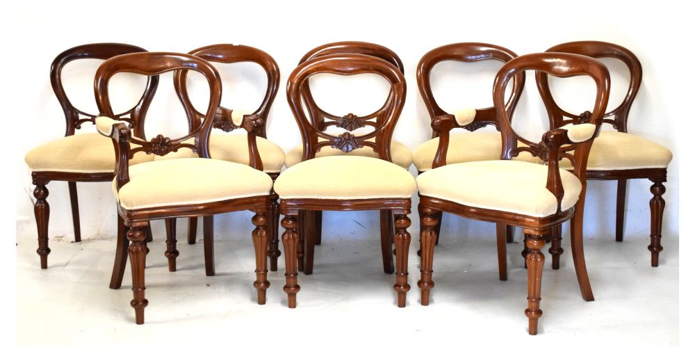 Lot 607 Set of eight late 20th Century chairs