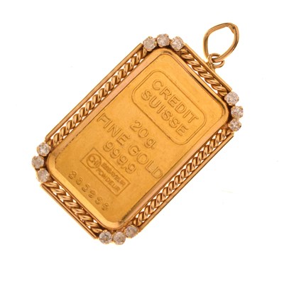 Lot 133 - Credit Suisse 20g fine gold ingot