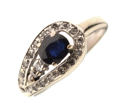 Lot 33 - Sapphire and diamond dress ring