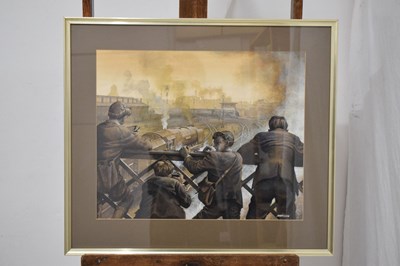 Lot 549 - John Harrison GRA (British, 20th century) - Watercolour - 'Spotters' Paradise Crewe Footbridge'