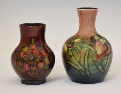 Lot 507 - Moorcroft 'Freesia' flambé vase and Columbine' flambé baluster vase