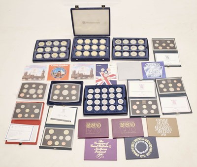 Lot 324 - Collection of Royal Mint proof year sets, Westminster Mint '100 Years of Flight' medallions, etc