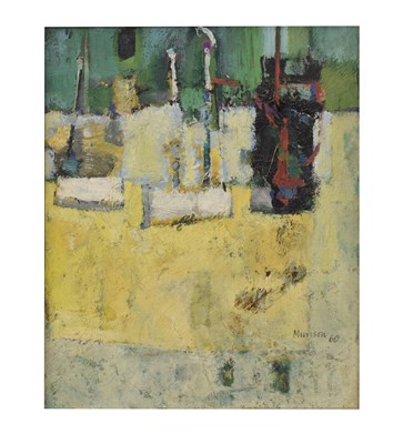 Lot 585 - Neil Murison RWA (1930-2018) - Acrylic on board - Abstract boats