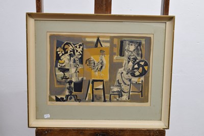 Lot 390 - Antoni Clavé (Spanish, 1913-2005) - Signed lithograph - 'Le Femme-Peintre Au Coq'