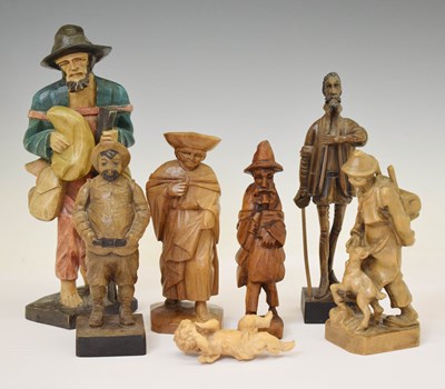 Lot 355 - Small group of carved wooden figures