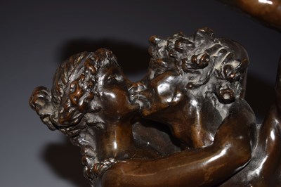 Lot 160 - After Claude-Michel Clodion (1738-1814), patinated bronze Bacchanalian group