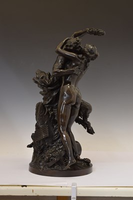 Lot 160 - After Claude-Michel Clodion (1738-1814), patinated bronze Bacchanalian group