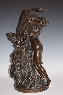 Lot 160 - After Claude-Michel Clodion (1738-1814), patinated bronze Bacchanalian group