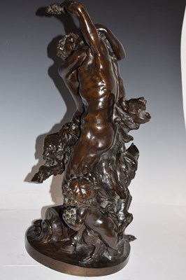 Lot 160 - After Claude-Michel Clodion (1738-1814), patinated bronze Bacchanalian group