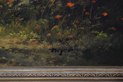 Lot 571 - Edward Ted Dyer (b.1940) - Oil on canvas - Country path with figures