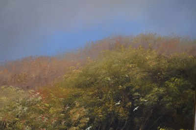 Lot 571 - Edward Ted Dyer (b.1940) - Oil on canvas - Country path with figures